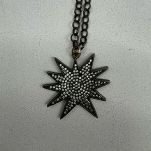 Gunmetal Gray Star Necklace
